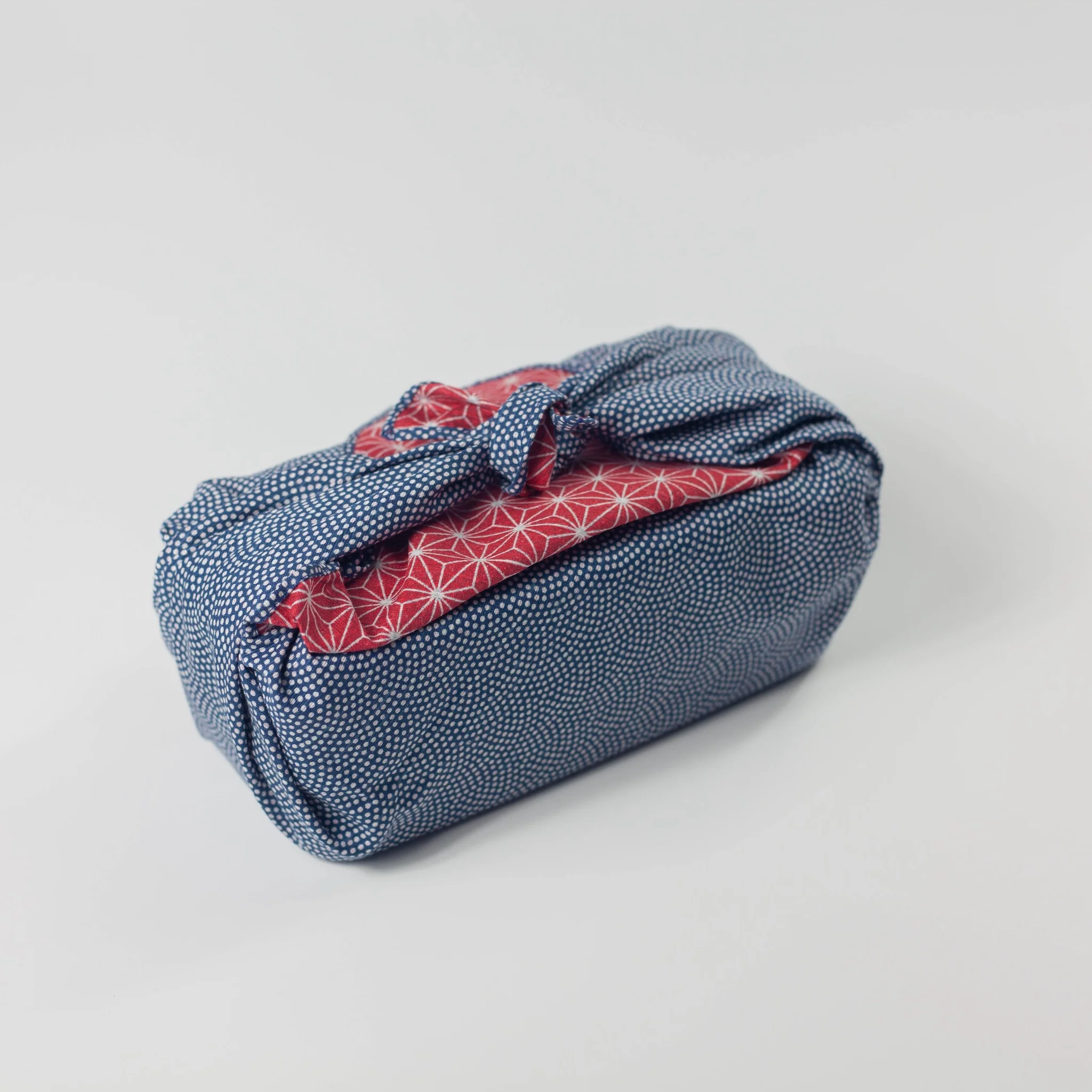 Double Sided Furoshiki 50cm | Asanoha Nami Navy & Red - Image 3