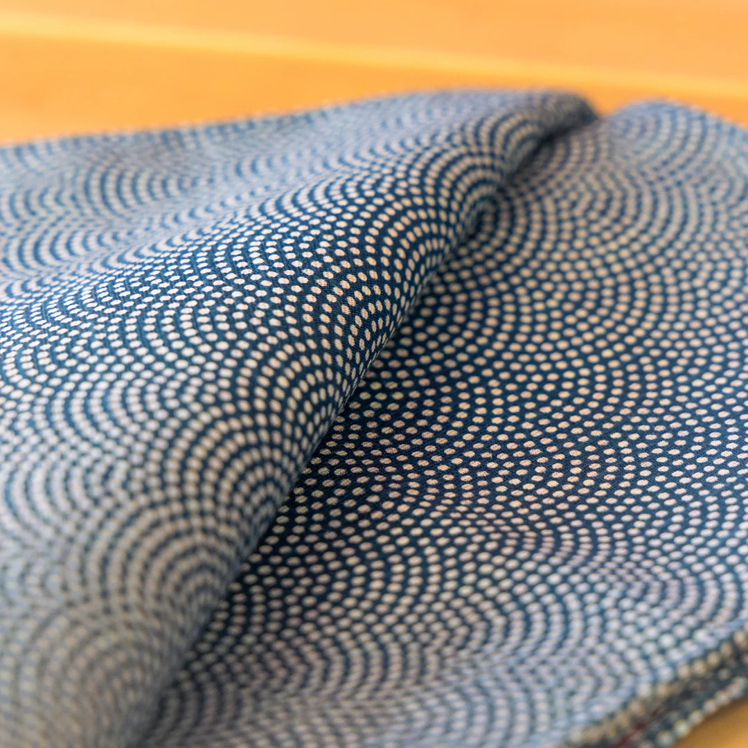 Double Sided Furoshiki 50cm | Asanoha Nami Navy & Red - Image 4