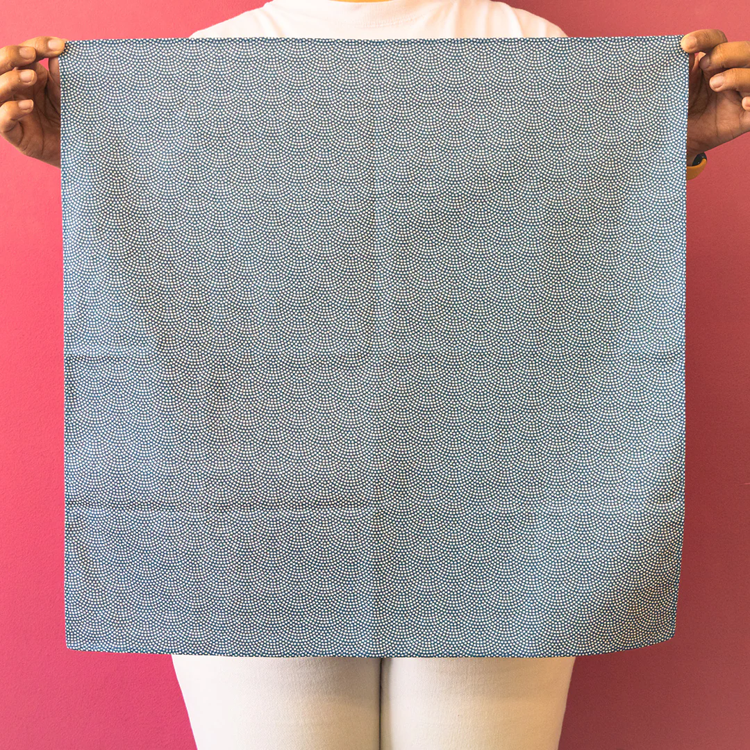 Double Sided Furoshiki 50cm | Asanoha Nami Navy & Red - Image 5