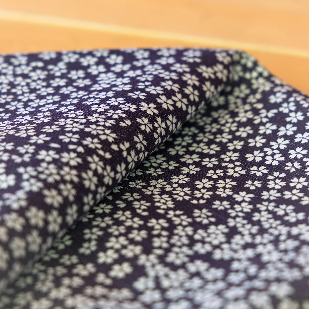 Double Sided Furoshiki 50cm | Asanoha Sakura Purple & Green - Image 3