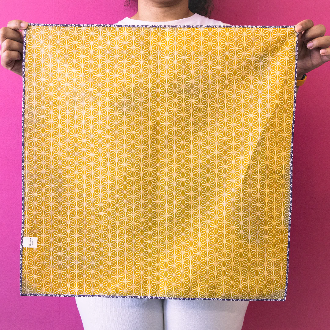 Double Sided Furoshiki 50cm | Asanoha Sakura Purple & Green - Image 6