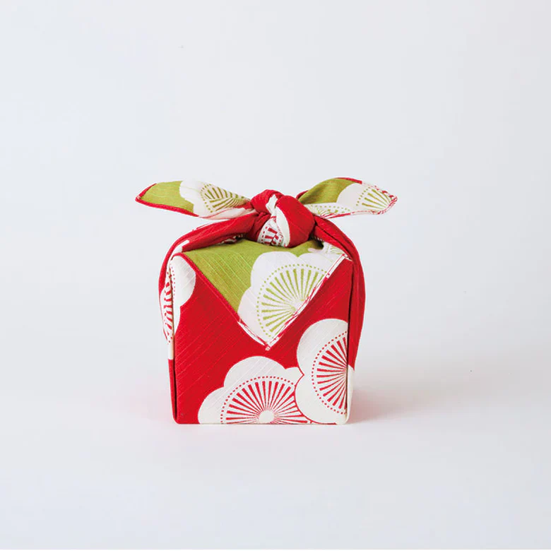 Isa Monyo Reversible Furoshiki 48cm | Ume Red and Green - Image 3
