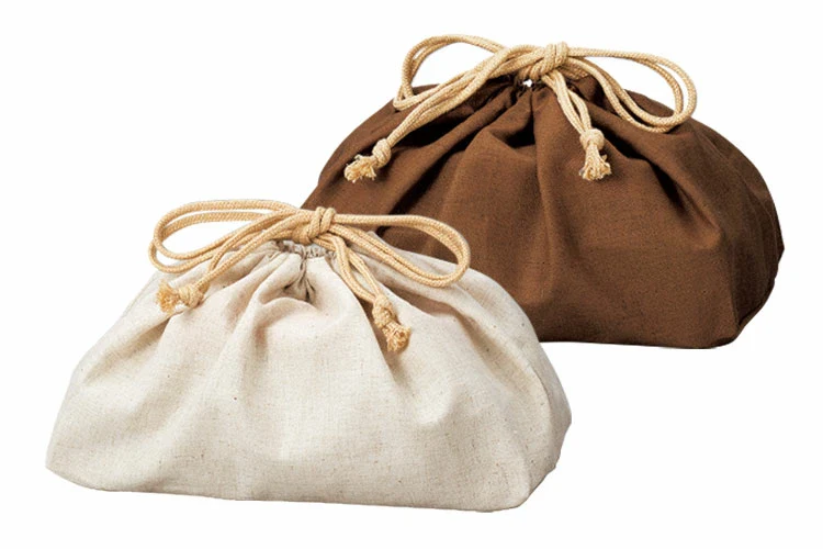 XL Linen Drawstring Lunch Bag | Ivory - Image 3